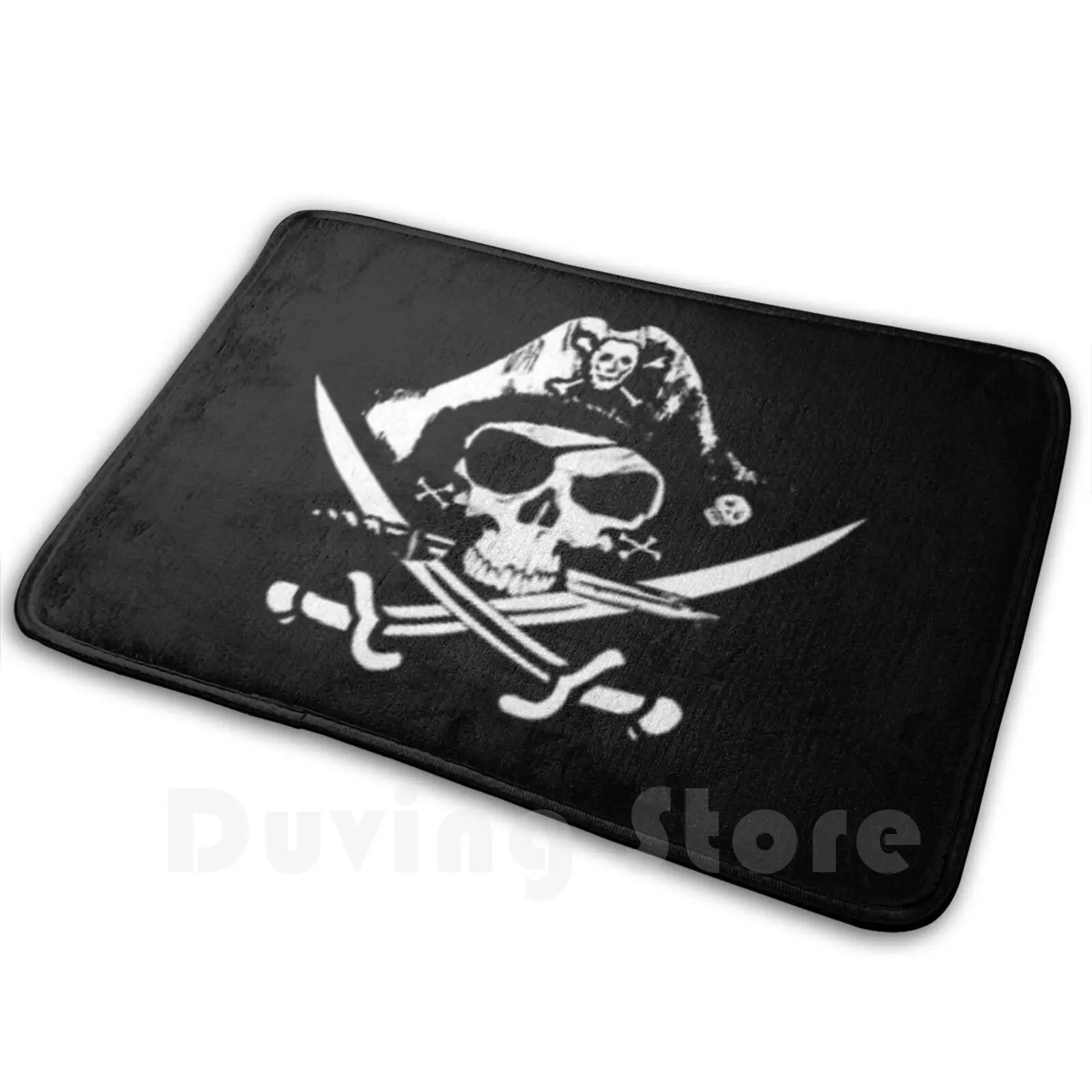 Pirate Carpet Mat Rug Cushion Soft Non-Slip Pirate Pirates Caribe Sea Ocean Caribean Skull Skulls Sword Pirate Ship