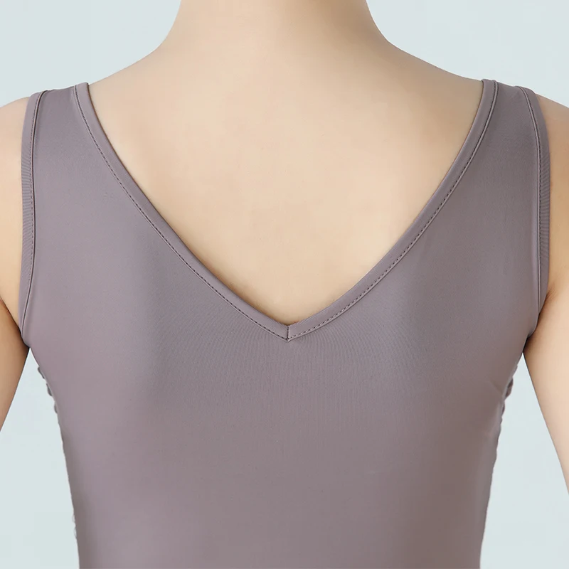 Vestido de tutú de Ballet sin mangas para mujer, leotardos de gimnasia para mujer, traje de baile lírico de malla de Ballet, ropa de baile contemporánea