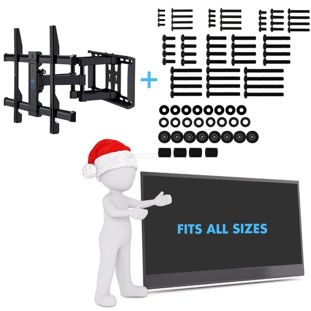 WALI Universal TV Mounting Hardware Kit Set Includes M4 M5 M6 M8 TV Screws and Spacer Fit Most TVs up to 80 inch (UVSP), Black