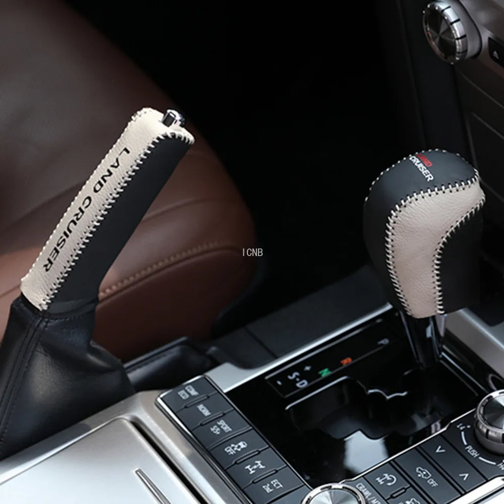 Automatic Leather Gear Hand Brake Cover for Toyota Land Cruiser 200 LC200 2016 2017 2018 2019 2020