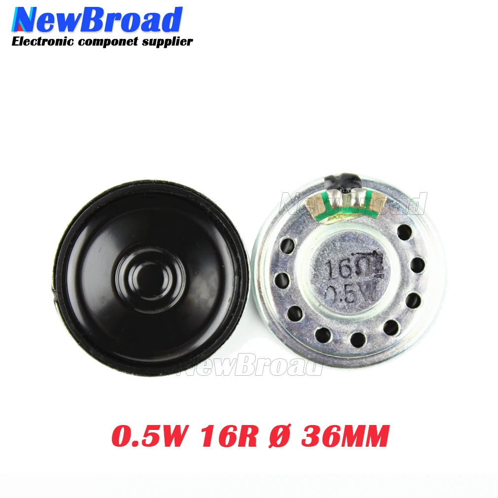 2pcs/lot New Ultra-thin speaker 16 ohms 0.5 watt 0.5W 16R speaker Diameter 36MM 3.6CM thickness 5MM