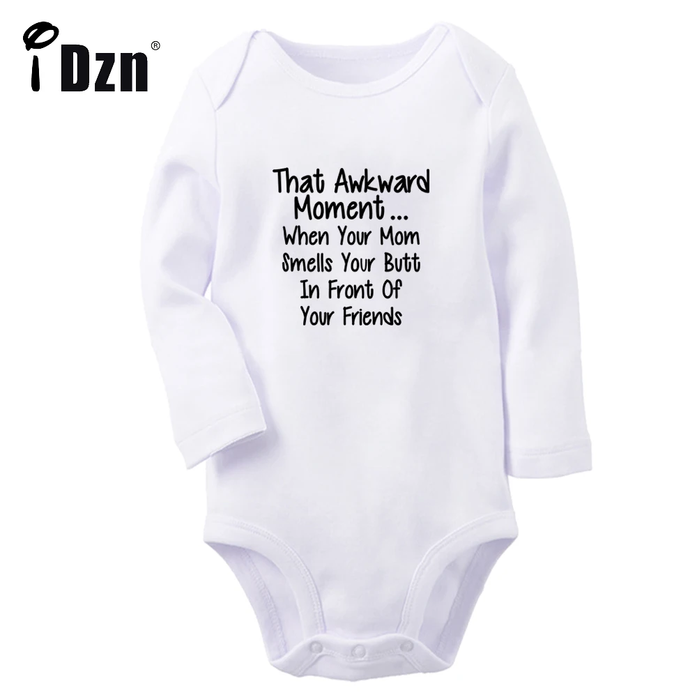 

That Awkward Moment Fun Letter Art Printed Baby Boys Rompers Cute Baby Girls Bodysuit Infant Long Sleeve Jumpsuit Soft Clothes