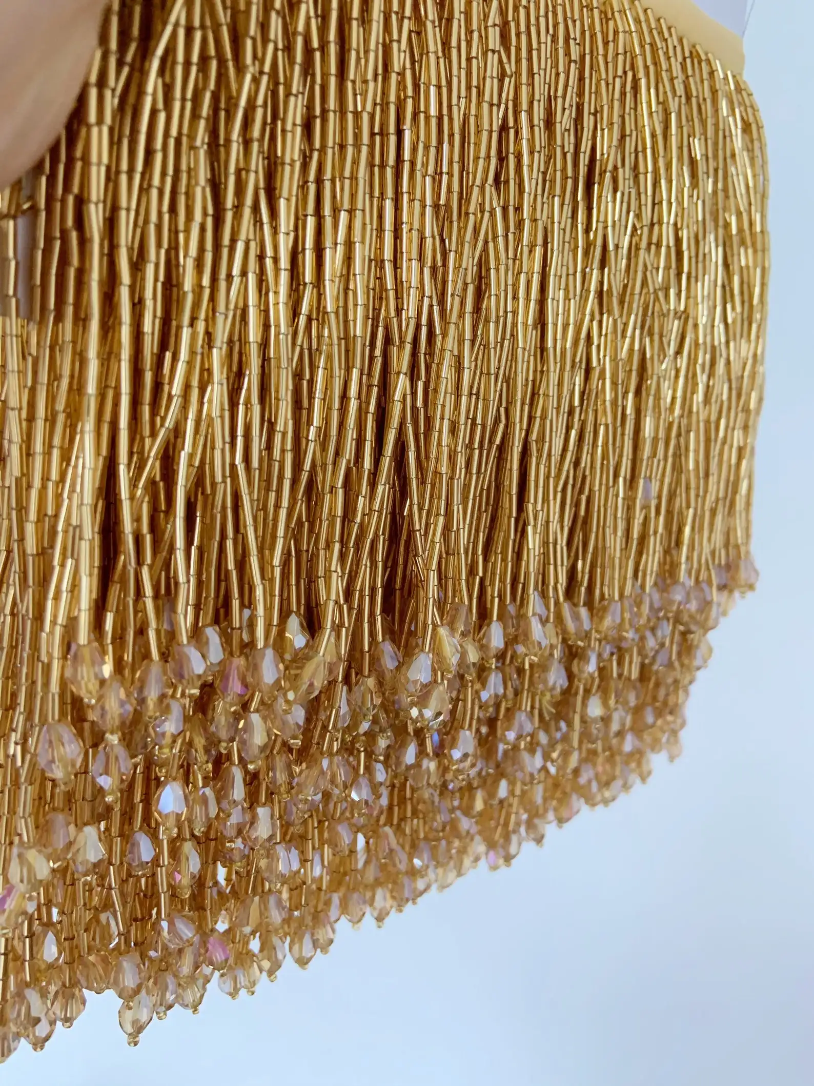 gold beaded trim for dresses AB Gold Braid Rhinestone Beaded Trim