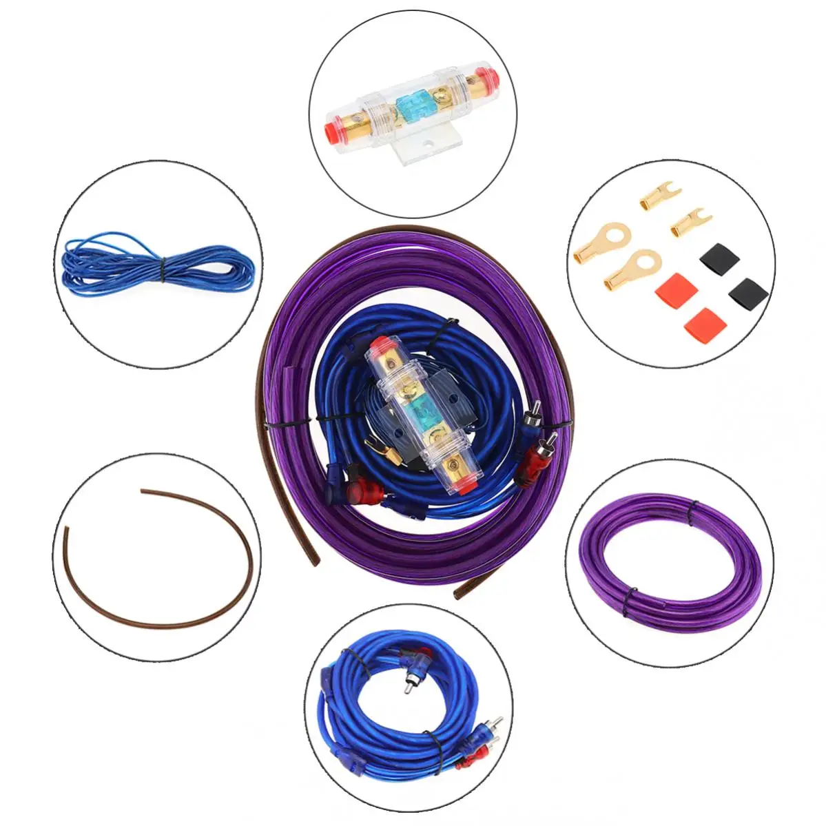 

6 Gauge Amp Kit Amplifier Install Flexible Wiring Complete 4 Ga Installation Cables for Installer