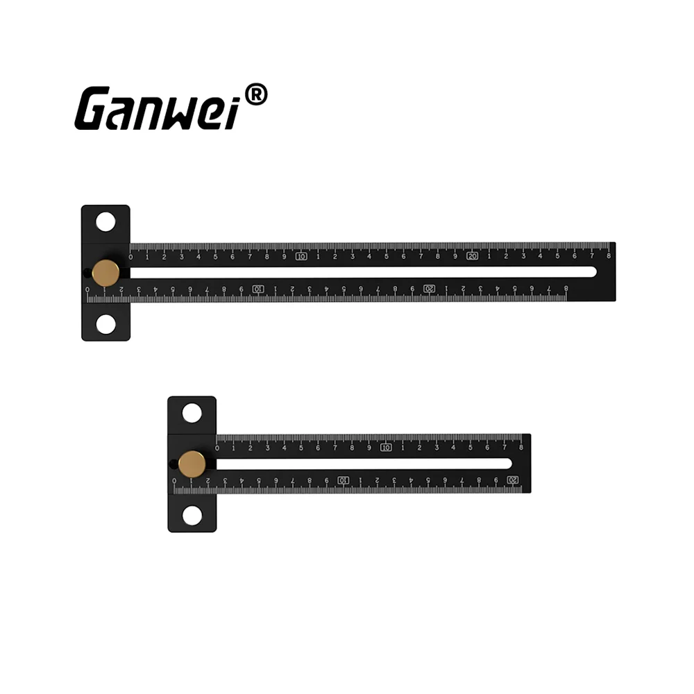 Ganwei-Regla en T de aleación de aluminio para carpintería, regla de trazado para carpintería, herramientas de medición