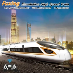 High Simulation Remote Control RC Robot Train Voice Announce  117CM Large One Key Open/Closed Speed Switch Train Kid Boy Gifts