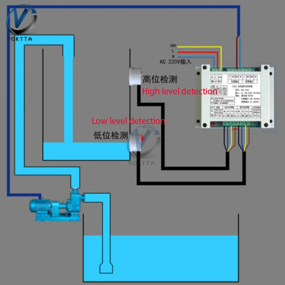 XKC-C352-2P Automatic Control High and Low Liquid Level Sensor Intelligent Controller Non-contact Sensor Module Detection Tool