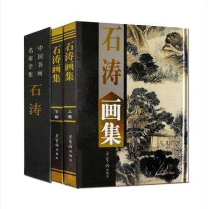 

Collection Two Volumes Chinese Famous Brush Ink Art Painting Masters Painter SHI TAO Sumi-e Landscape Mountain Water Book