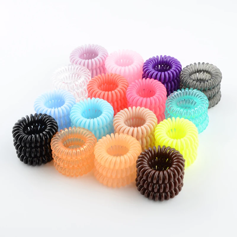 

5boxes 3.5cm Fashion Cute Candy Color telephone line hair bands gum styling tools headwear Free shipping