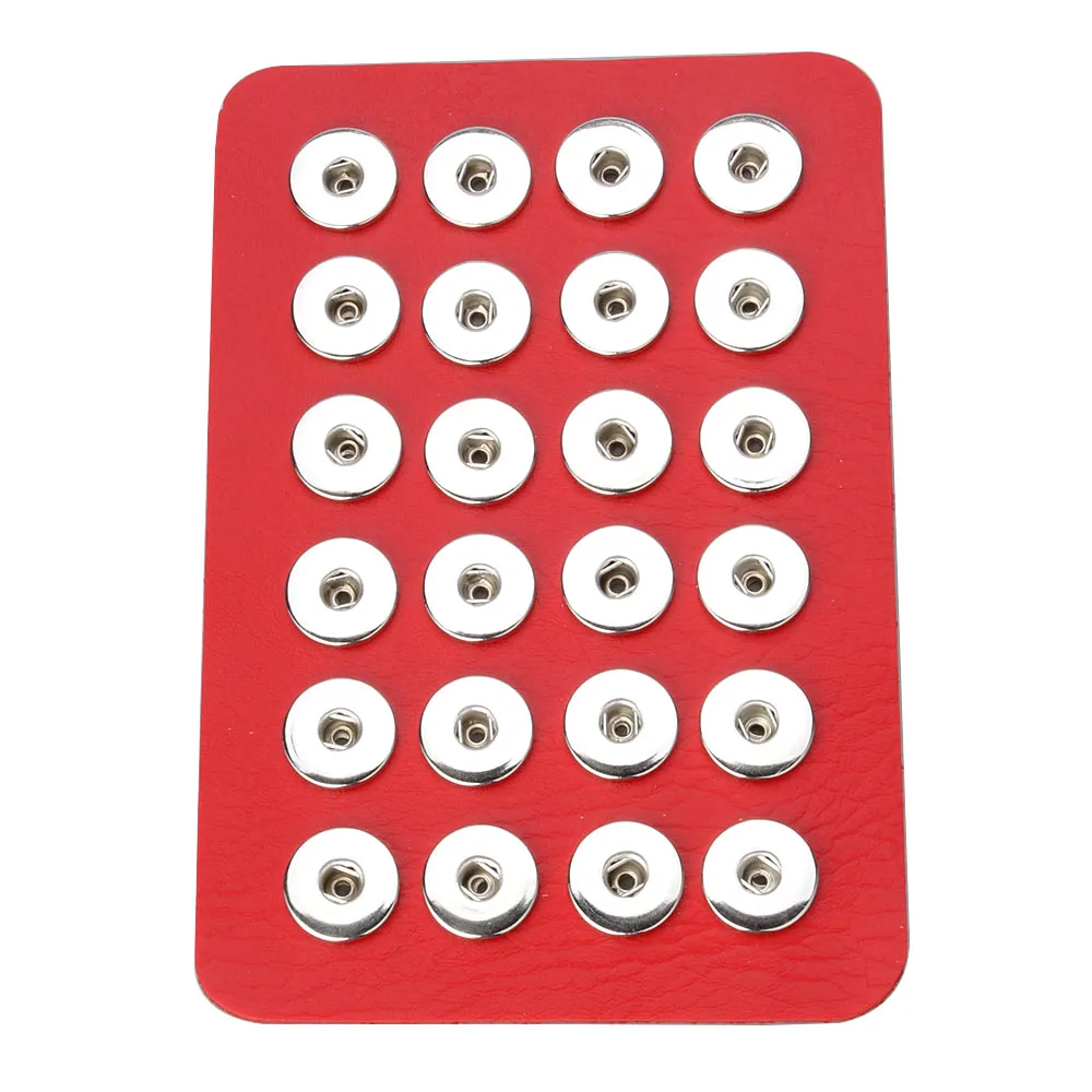 Snap Jewelry 12MM 18MM Snap Button Display Black Leather Snap Display For 24PCS Metal Buttons Soft Display Stand