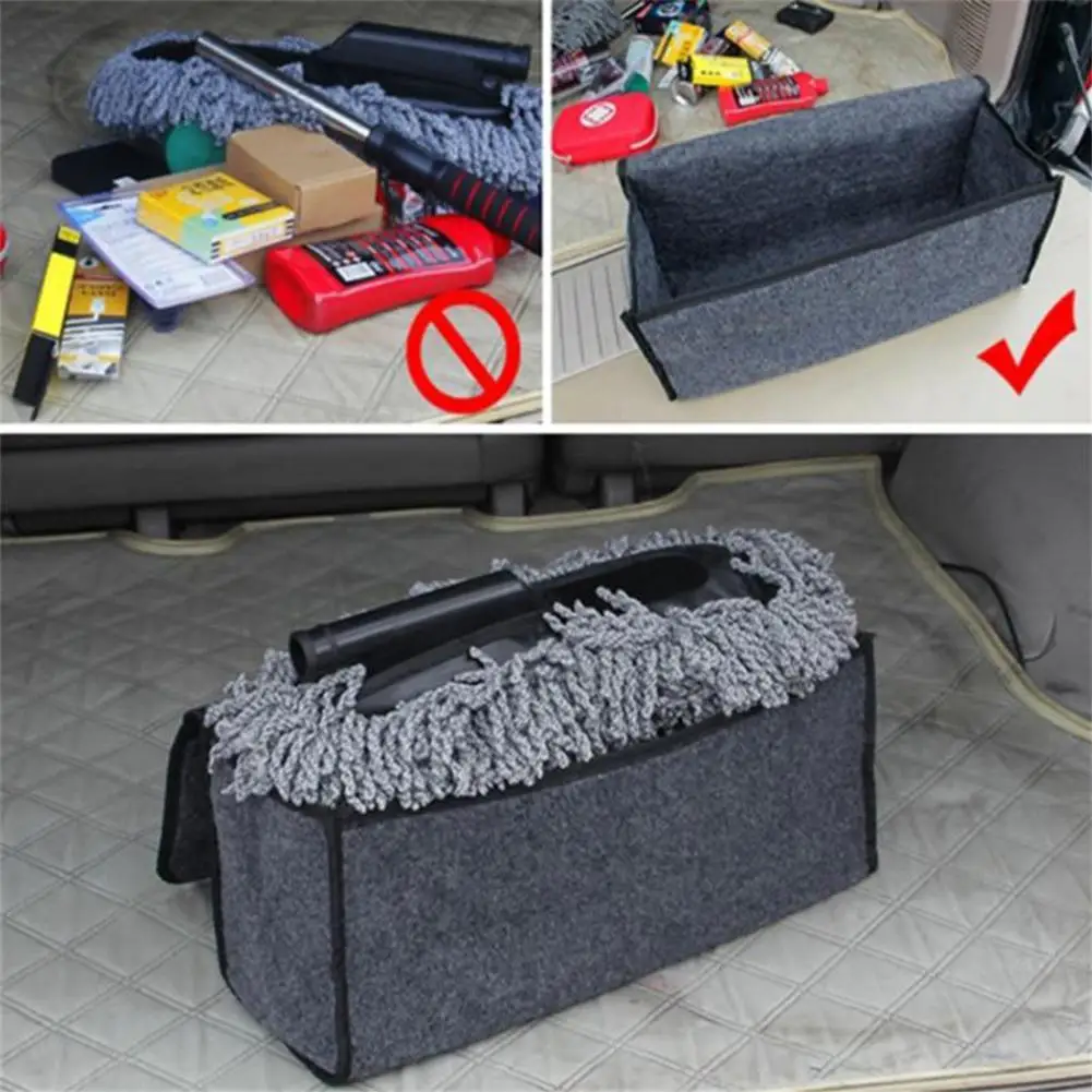 Organizador portátil dobrável do tronco do carro, caixa de armazenamento do tronco, feltro pano, estojo, auto recipiente interior, sacos de arrumação