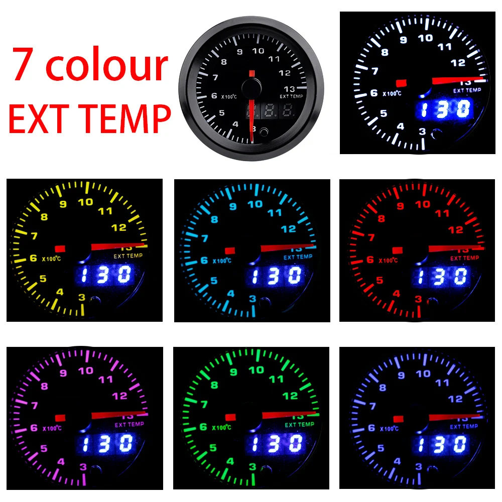 

2" 52mm 7 Colors LED Car Auto Voltmeter 8-18 Volt Gauge High Speed Stepper Motor Voltage gauge Car Meter