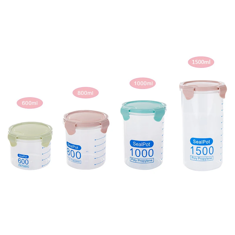 Food Container Seal Pot Tea Coffee Candy Storage Tank Practical Plastic Cereals Snacks Box Cookie Canister Jars Kitchen tools