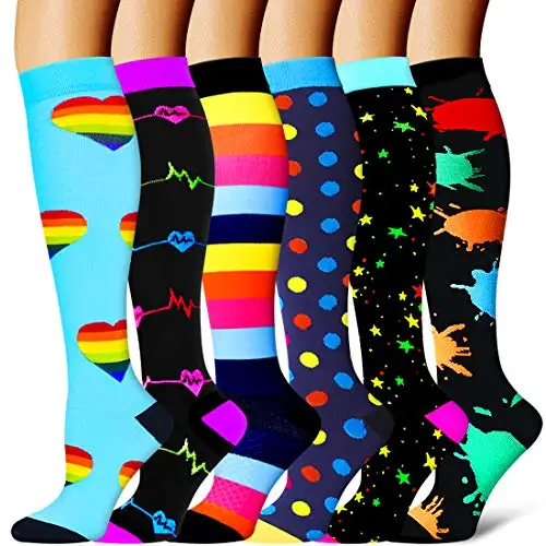 

Compression Socks Women Men Running Sports Socks Travel Cycling Pregnant Nurse Edema 20-30mmHg Compression Circulation Stocking