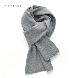 2023 new light gray wool scarf thin men and women small scarves winter warm knitted short scarf unisex solid color