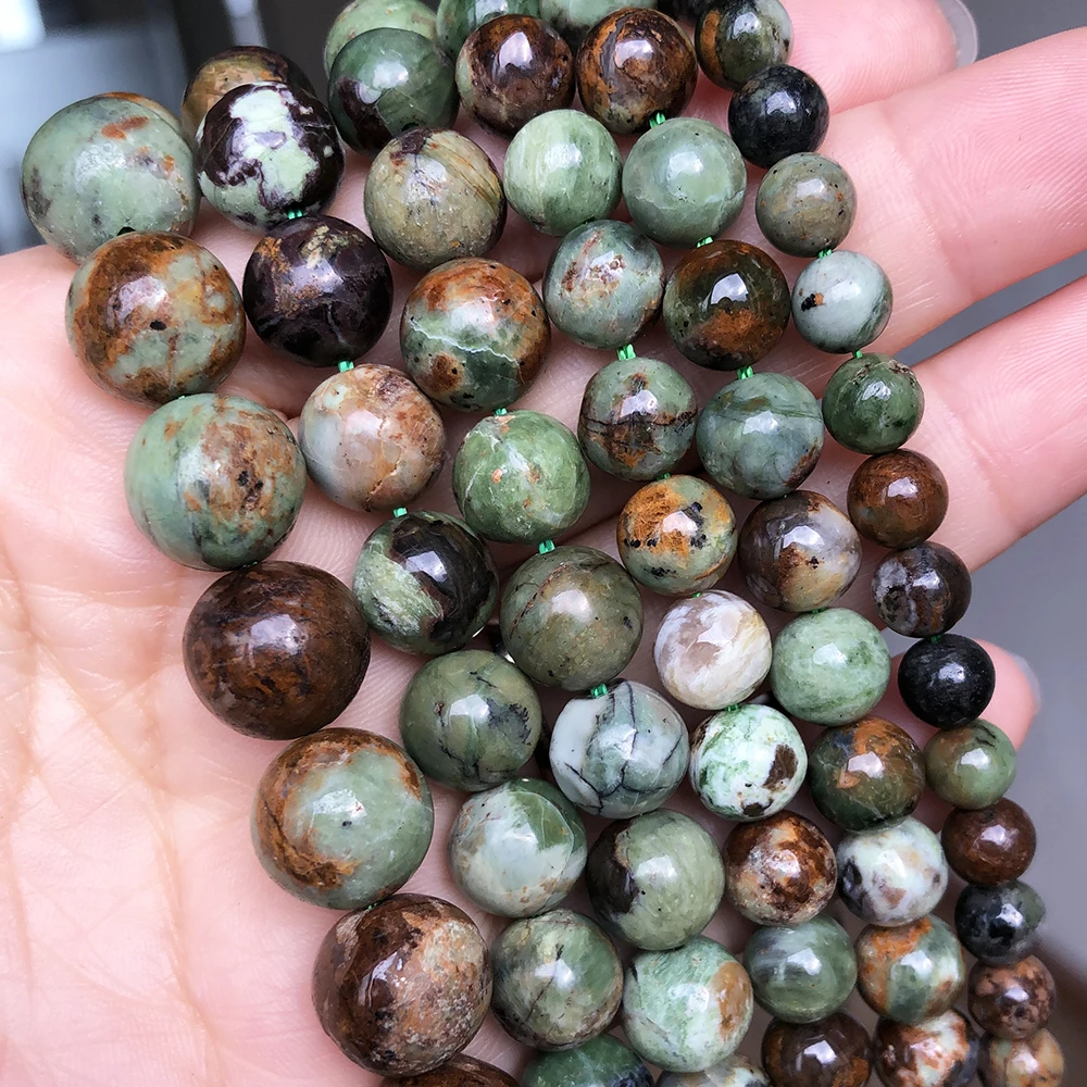 

Natural Chrysoprase Gem Mineral Beads Green Opal Round Loose Beads For Jewelry Making DIY Bracelet Accessories 15'' 6 8 10 12mm