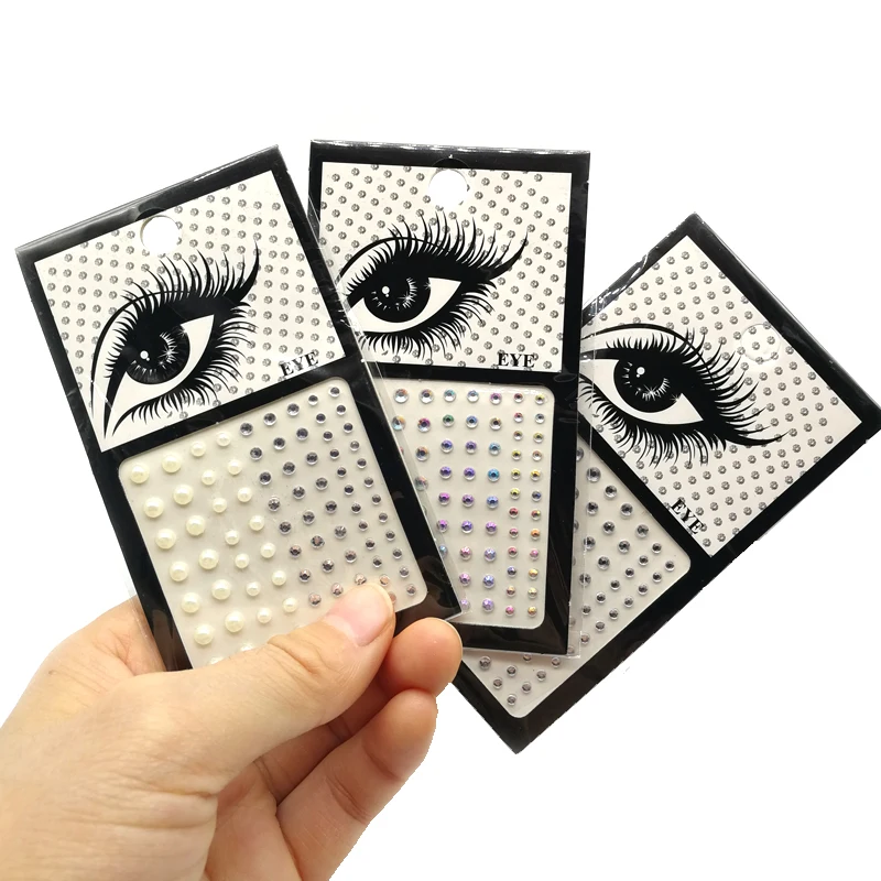 35 Colors Eyes Face Rhinestone Sticker Glitter Eyeshadow Eyeliner Jewelry Makeup Diamond Crystal Temporary Tattoo Stickers