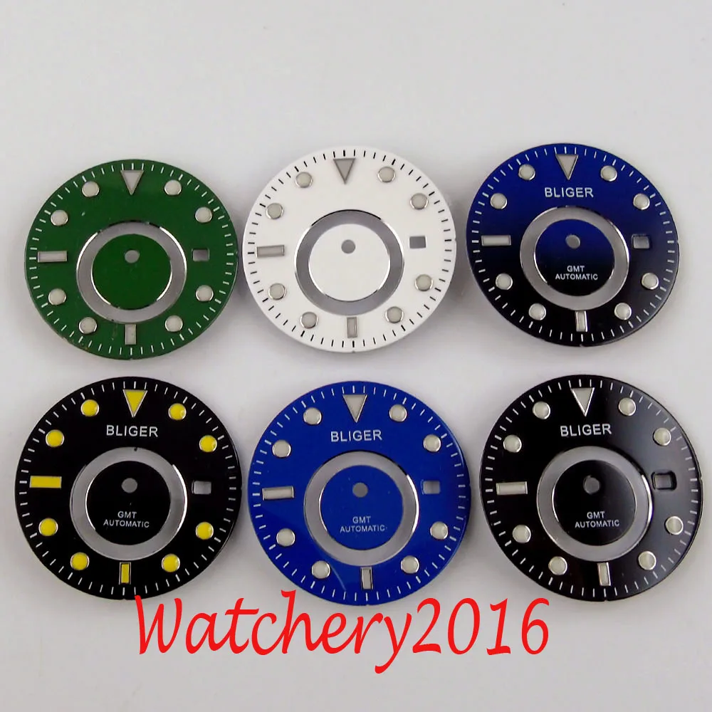 31.5mm Sterile Watch Dial Luminous Date Window fit for MingZhu 5833 Movement mens Watch