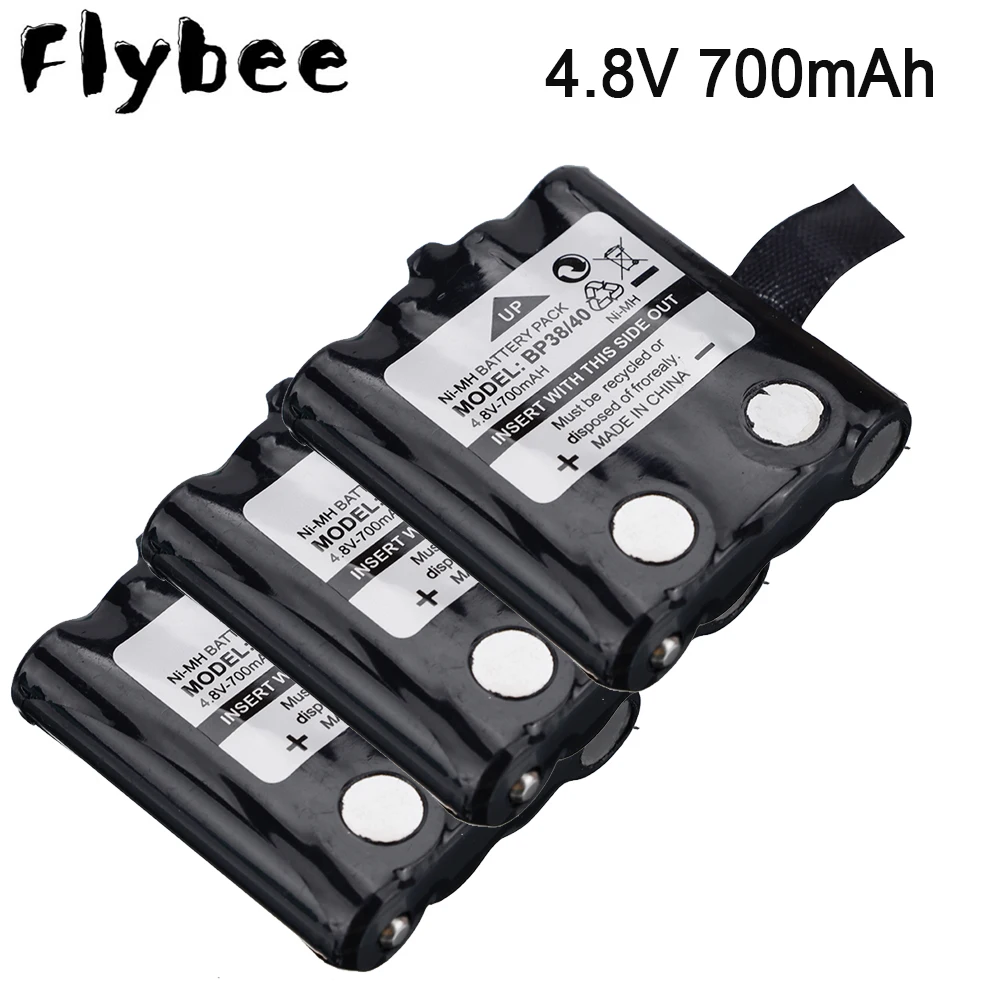 4.8V 700mAh NI-MH Battery Pack For Uniden BP-38 BP-40 BT-1013 BT-537 BP-40 FRS-008 GMR FRS 2Way Radio Rechargeable Batteries