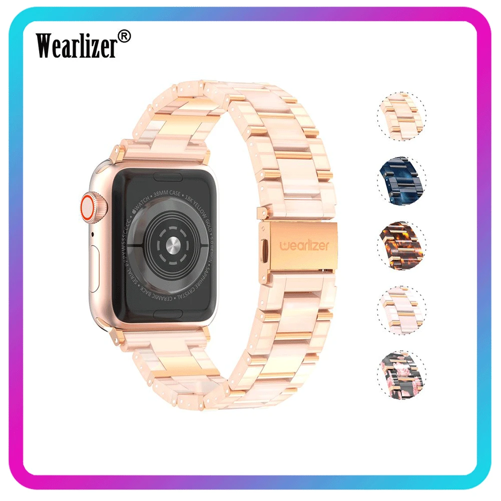

Wearlizer Watchband For Apple Watch Strap For Apple Smart Phone Rhinestone Clasp Strap Women's Watch Band for iwatch 6 5 4 3 2 1