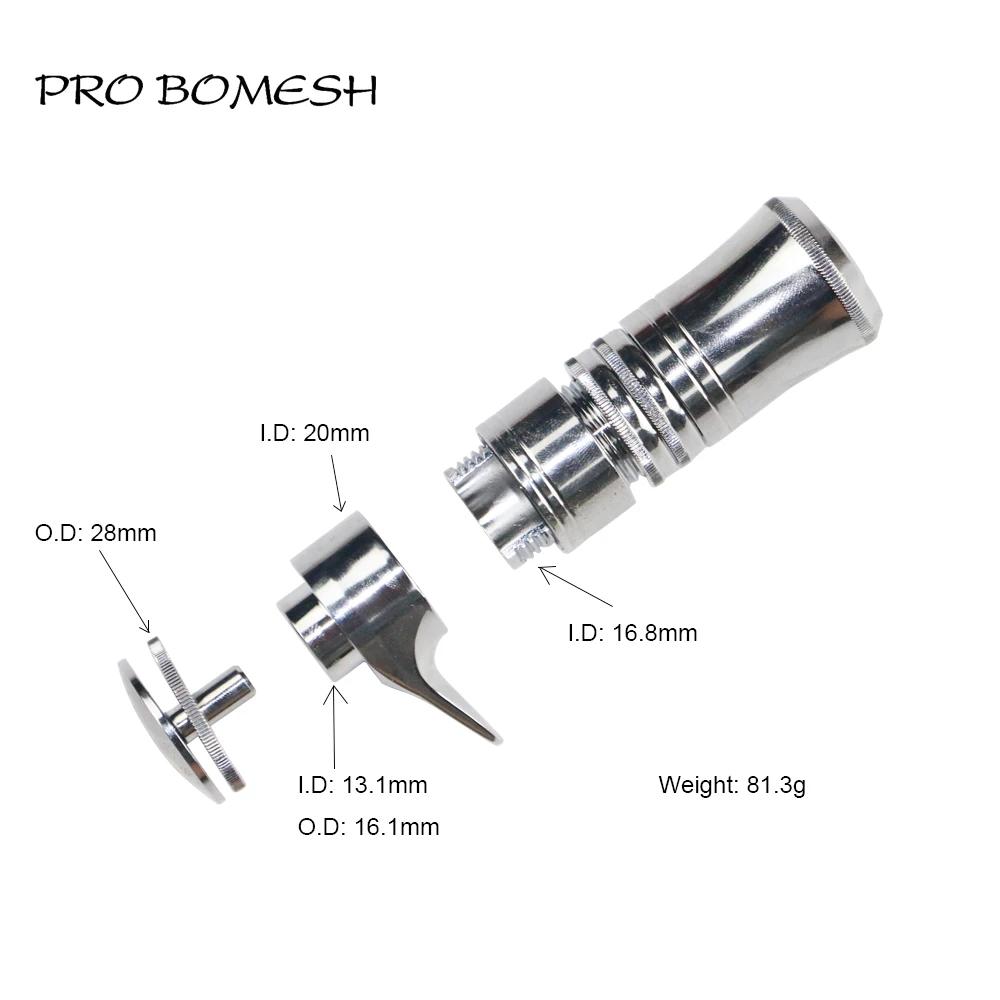 

Pro Bomesh 1pcs Aluminum DIY Fishing Reel Seat Accessory Trim Plating Silver Color With 1 Ferrules DIY Fishing Rod Componnet
