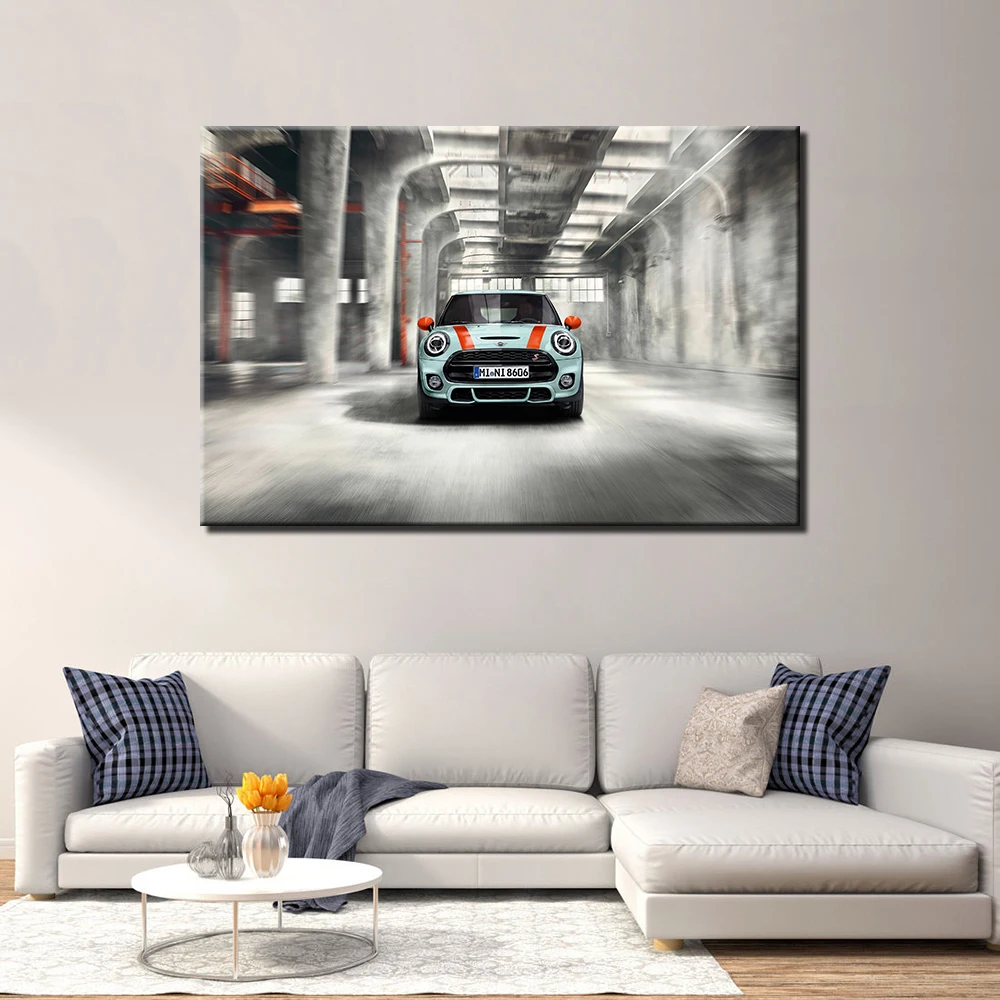 1 Piece Canvas Painting Mini Cooper Vehicle HD Posters and Prints Wall Pictures for Living Room