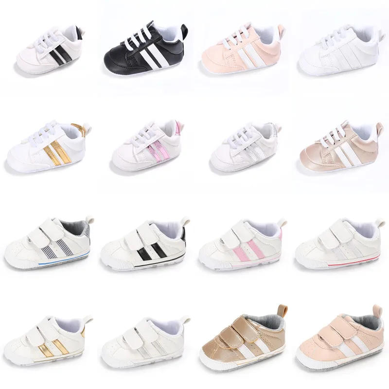 

Newborn Baby Shoes Boy Girl First Walkers Shoes Classical Sport Soft Sole Leather First Walker Casual Sneakers Shoes Prewalker