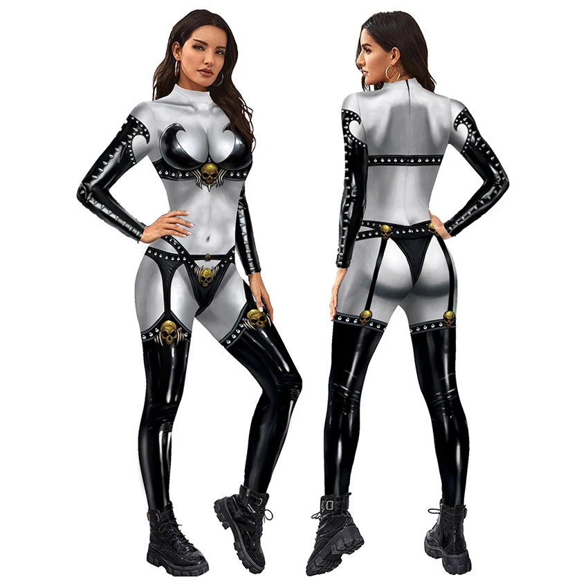 Lady Deathstrike Yuriko Oyama Cosplay Anime Halloween Kostuums Voor Vrouwen Vermommen Sexy Catsuit Jumpsuits Zentai Maskerade Jurk