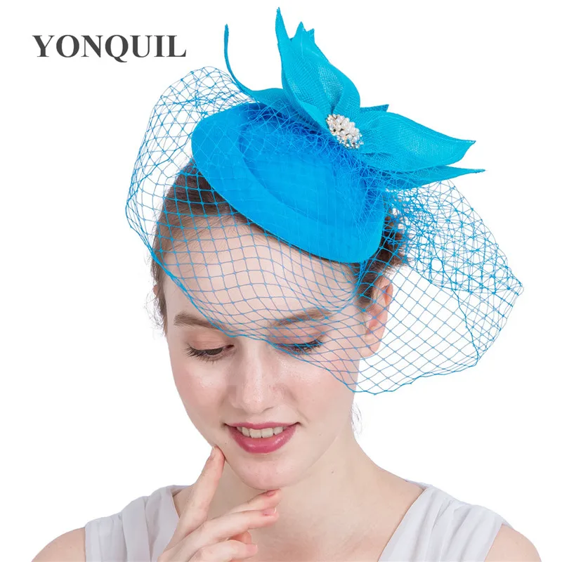 Lady's Popular Imitation Sinamay Fascinator Millinery Headpiece For Women Wedding Cocktail Church Party Mesh Hair Accessories