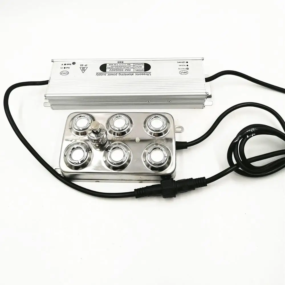 3L/H 6 Đầu Siêu Âm Phun Sương Tạo Phun Sương Tạo Ẩm Hình Ếch Con DC48V Máy Tạo Độ Ẩm Không Khí Nhà Kính Cho Thủy Canh Với 220V Waterpfood Điện cung Cấp