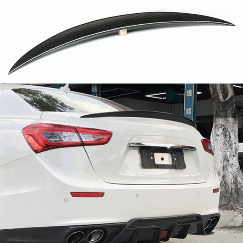 

For Maserati Quattroporte 2013-2018 Carbon Fiber Rear Trunk Spoiler Lip Wing 3 orders