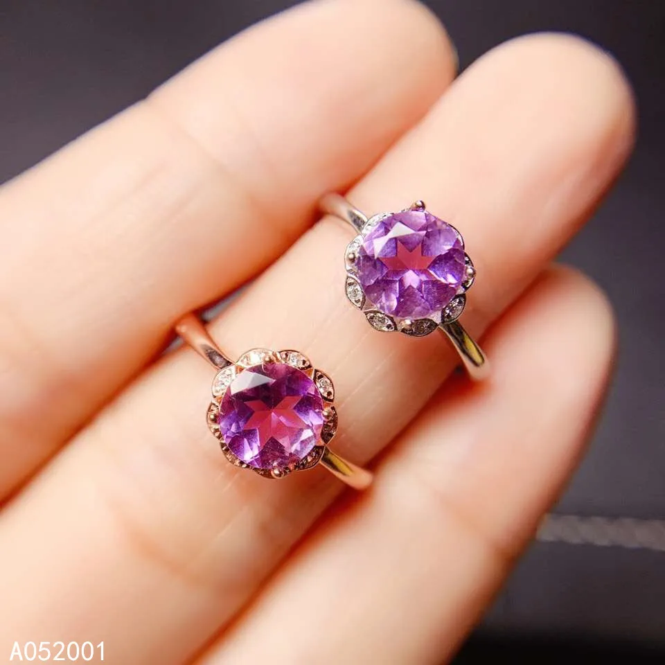 

KJJEAXCMY fine jewelry Amethyst 925 sterling silver new gemstone women ring beautiful