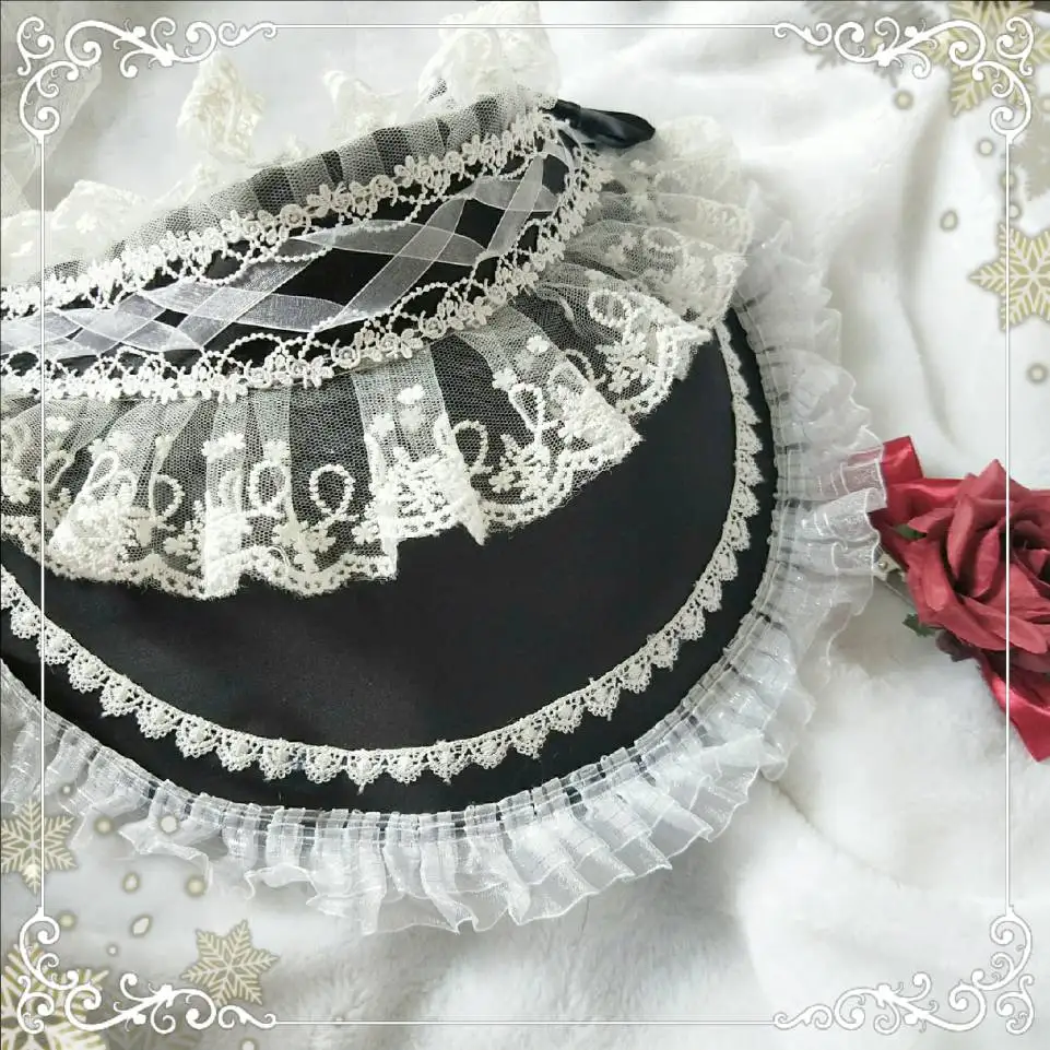 Lolita headdress หิมะ Cape BNT หมวก Kawaii สาวอุปกรณ์เสริมผม Gothic Lolita Sweet Lolita Headwear คอลเลกชันสาวคอสเพลย์