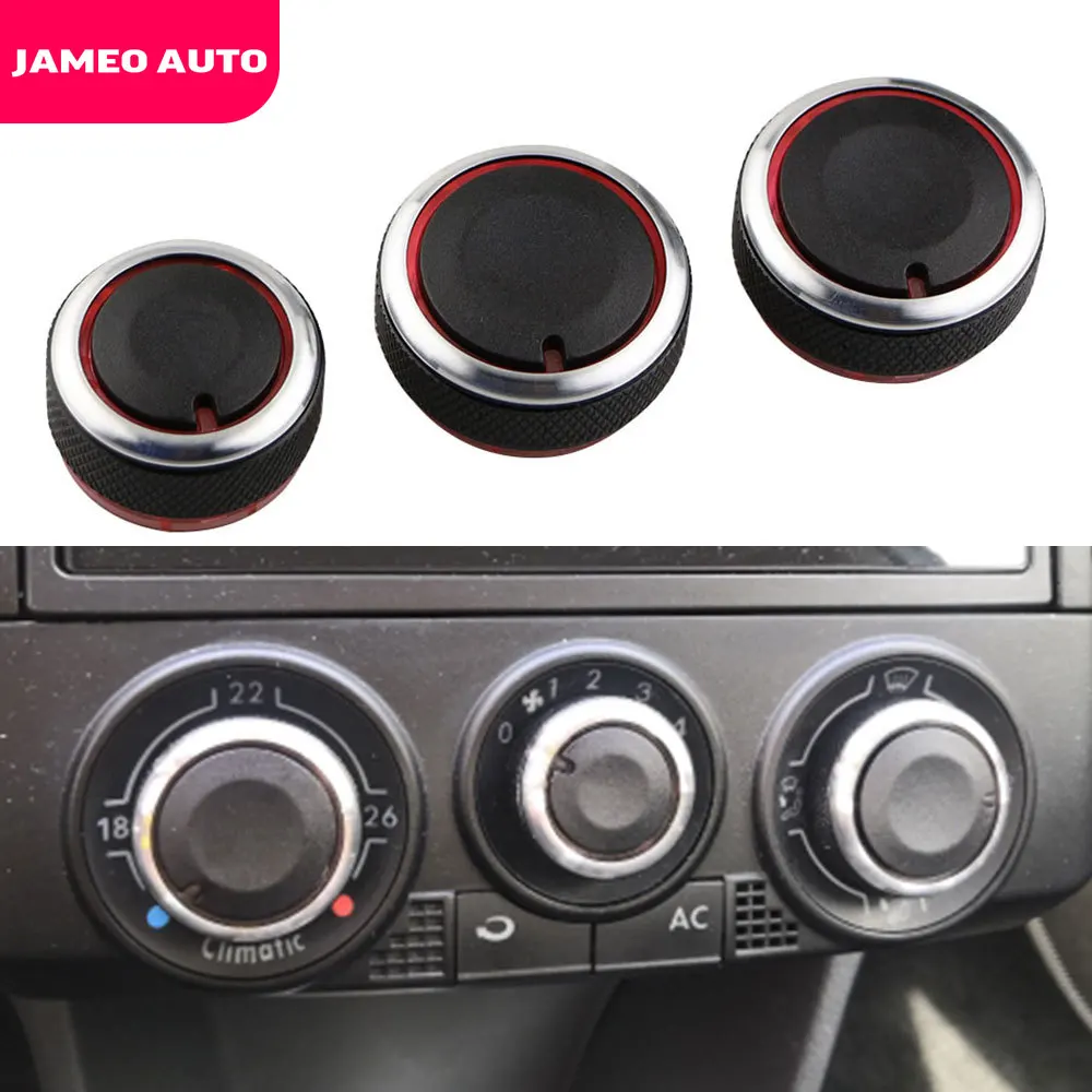 Jameo Auto Air Knob for Volkswagen VW POLO 2004 - 2013 Switch Knobs Heater Control Buttons Dials Heat Frame Air Con Cover