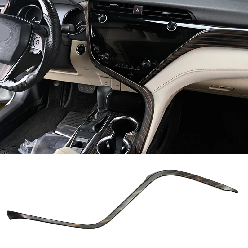 Car Interior Peach Wood Decoration Sticker Center Console Gear Shift Box Panel Cover Trim For TOYOTA CAMRY 2018-2020 Panel Frame