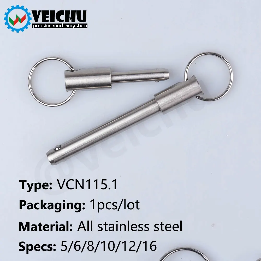 VCN115.1  1pcs  Stainless Steel Safety Pins Key Ring Ball Lock Pin For Quick And Easy Locking/Connection Of Parts And Tools