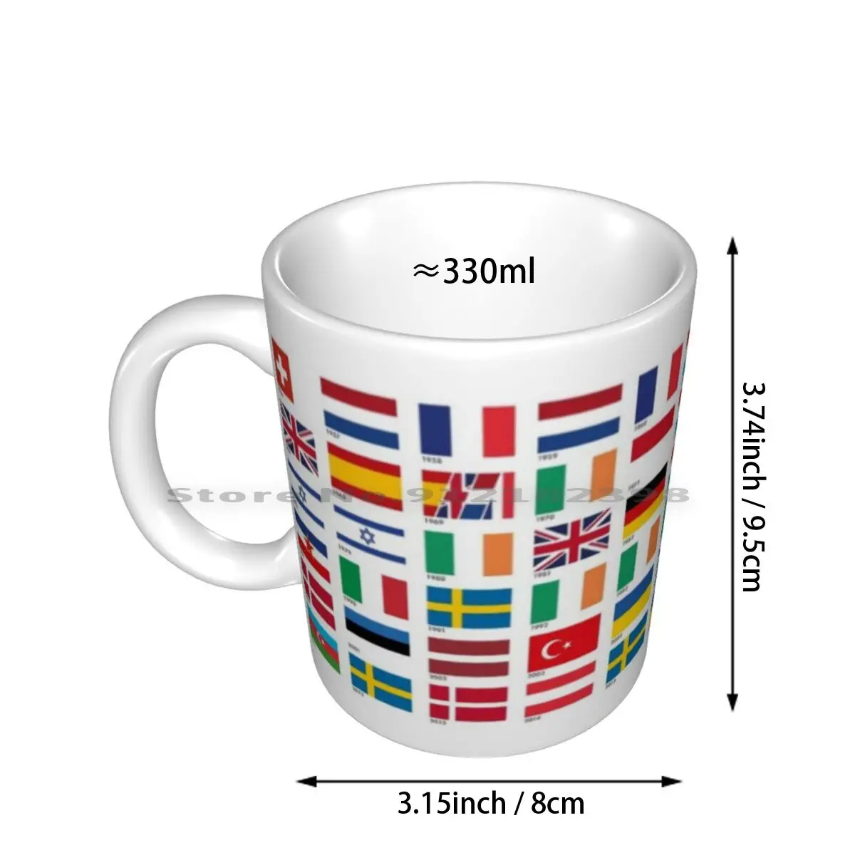 Every Song Contest Winner's Flag Ceramic Mugs Coffee Cups Milk Tea Mug Europe Song Contest Esc Flag 2020 Netherlands Holland