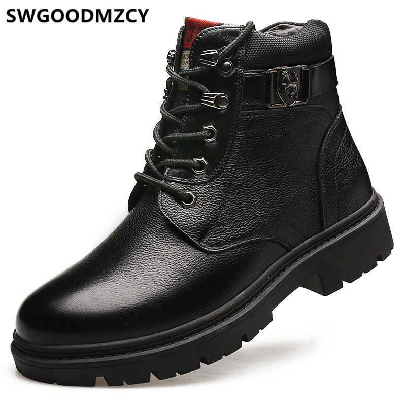 Leather Boots Men Ankle Boots Men Winter Shoes Men Snow Boots Shoes+male Buty Zimowe Meskie Heren Schoenen Bot Erkek Chaussures