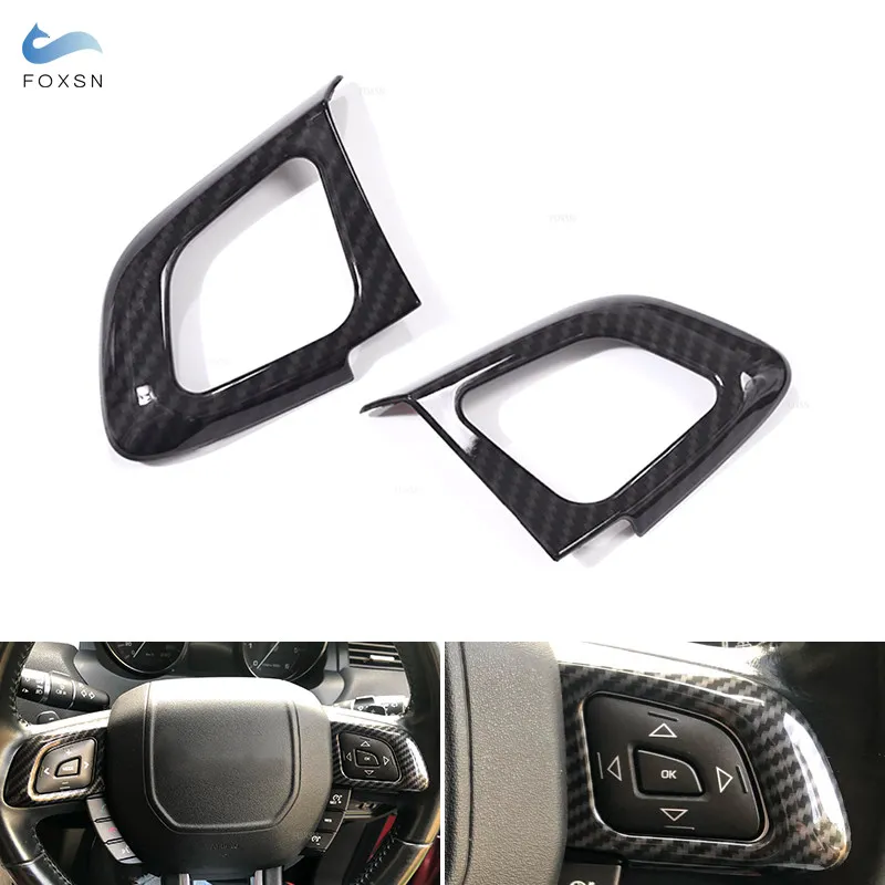 

Для Land Rover Range Rover Evoque 2011- 2014 2015 2016 2017 ABS Текстура углерода чехол для рулевого колеса Защитная отделка