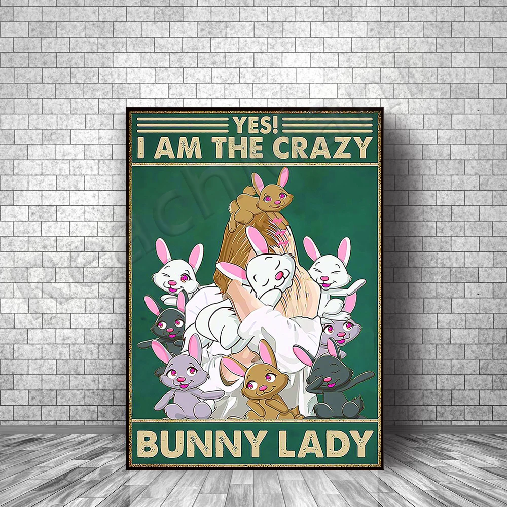 

Rabbit Canvas Poster Yes, I’m Mad Rabbit, Decorative Canvas Printed Gift