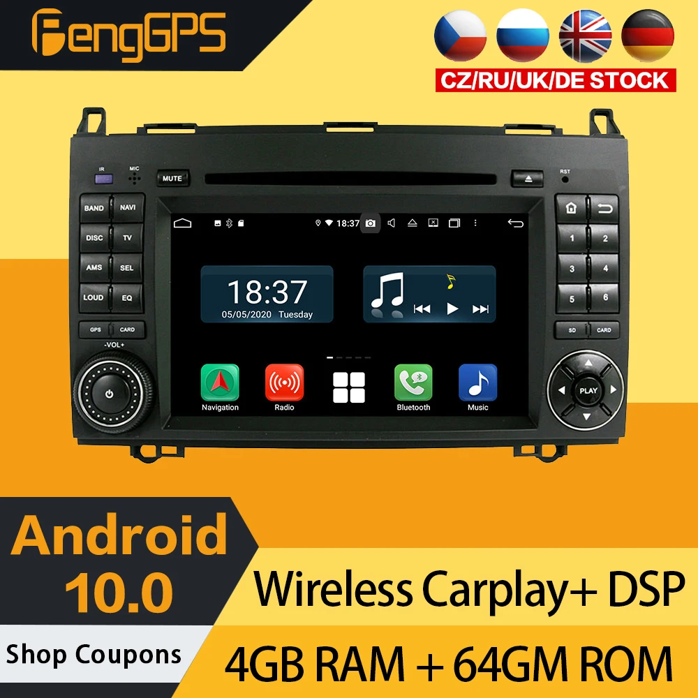 Android CD DVD Player For Mercedes Benz A-W169 B-W245 Viano Vito Car Stereo Touchscreen Multimedia GPS Navigation Radio Carplay