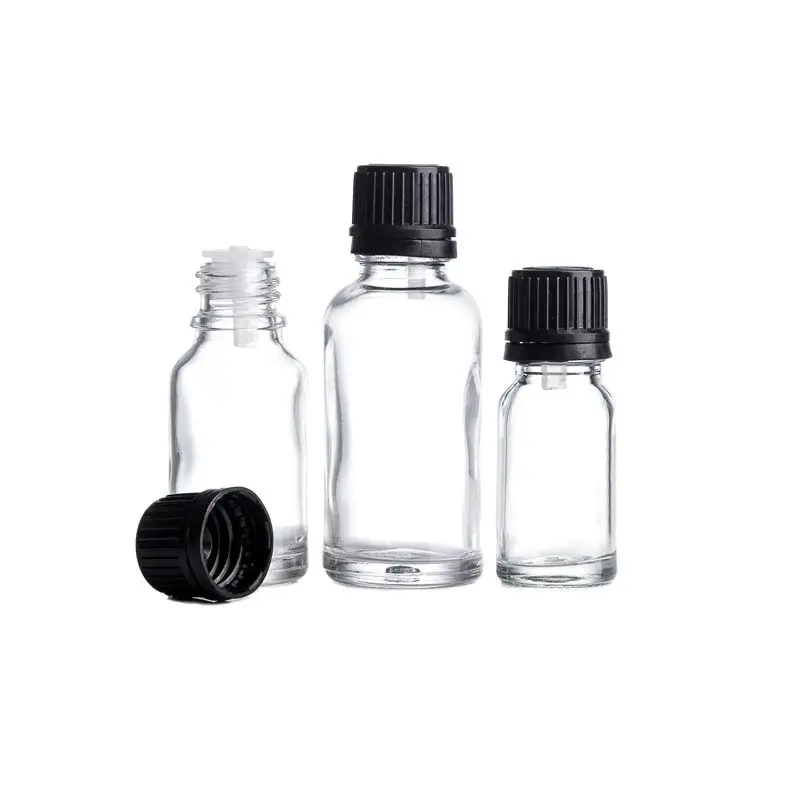 

15ml Transparent Clear Glass Packaging Bottle 10ml Essential Oil Bottle 30ml Cosmetic Packaging Sample Vial Toner Bottles 24pcs