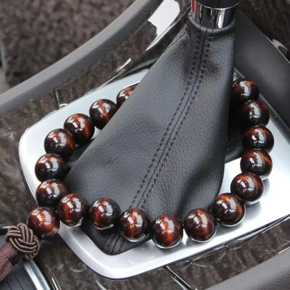 Wood Buddha Beads Car Rearview Mirror Hanging Pendant Interior Decor Ornament