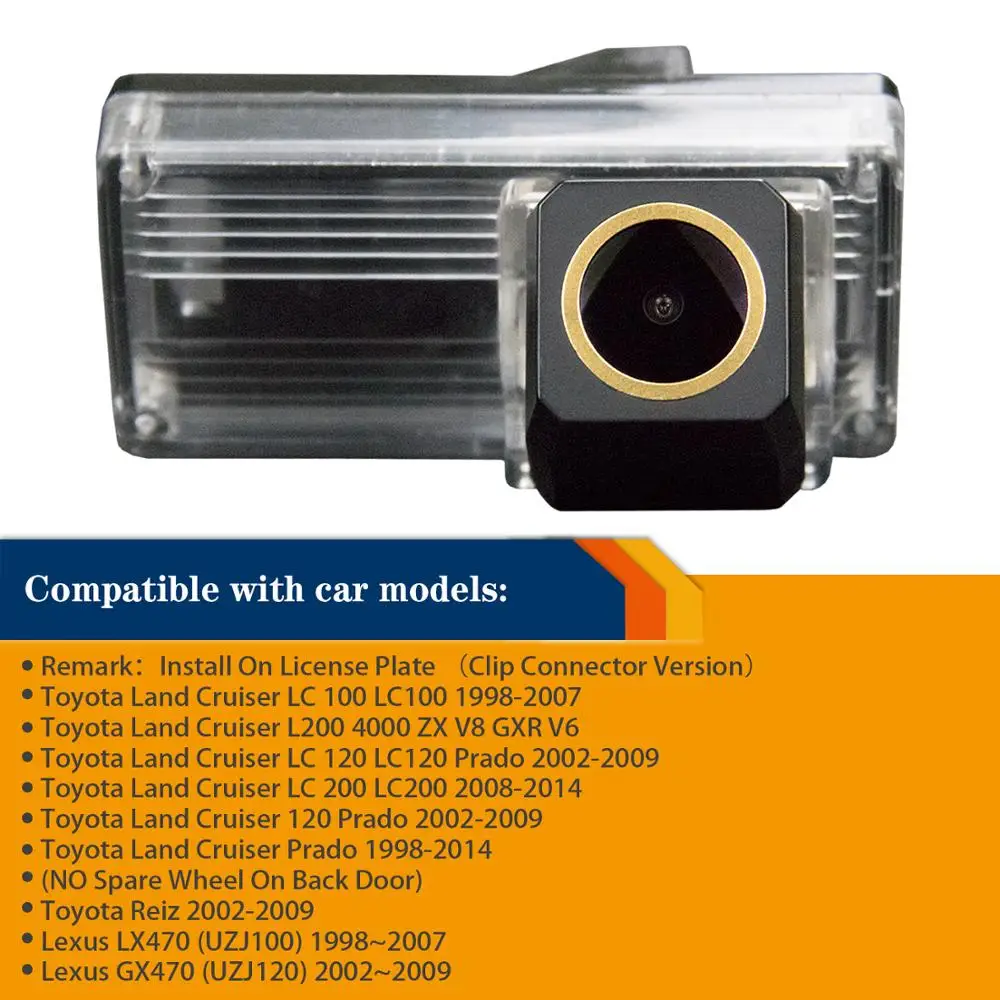 

Золотая камера заднего вида HD 1280x720p для Toyota Reiz LC100 J100 LC200 J200 V8 LC120 Prado J120 Prius MK2 MARK X MK1 GRX120
