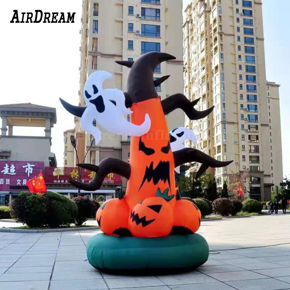 High Quality hot sale 3/4/5/6mH Inflatable Pumpkin Halloween Ghost Dead Tree For party outdoor Decorations