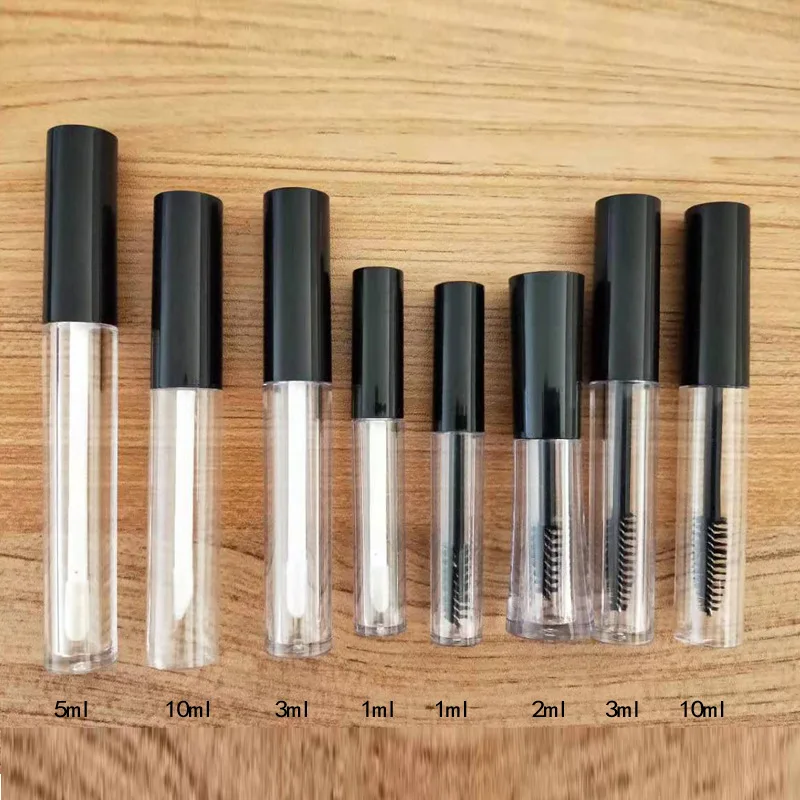 

1000pcs 1/3/5/10ml Plastic Clear Lipgloss Tube Eyelash Cream Liquid Bottle Empty Mini Mascara Tubes Eyelash Growth Containers