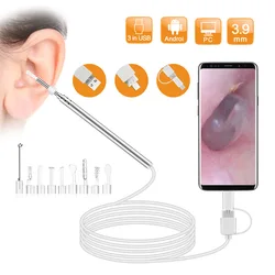 2MP 3.9mm EarPick Endoscope Camera Ear Wax Removal Otoscope Inspection Earscope Cleaner 3in1 USB Ear Camera