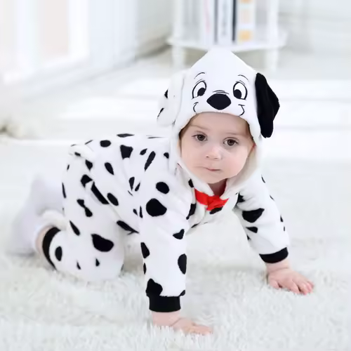 Umorden Infant Toddler Dalmatian Dog Lion Tiger Dinosaur Costumes Baby Boys Girls Kigurumi Cartoon Animal Romper Halloween Purim - Image 2