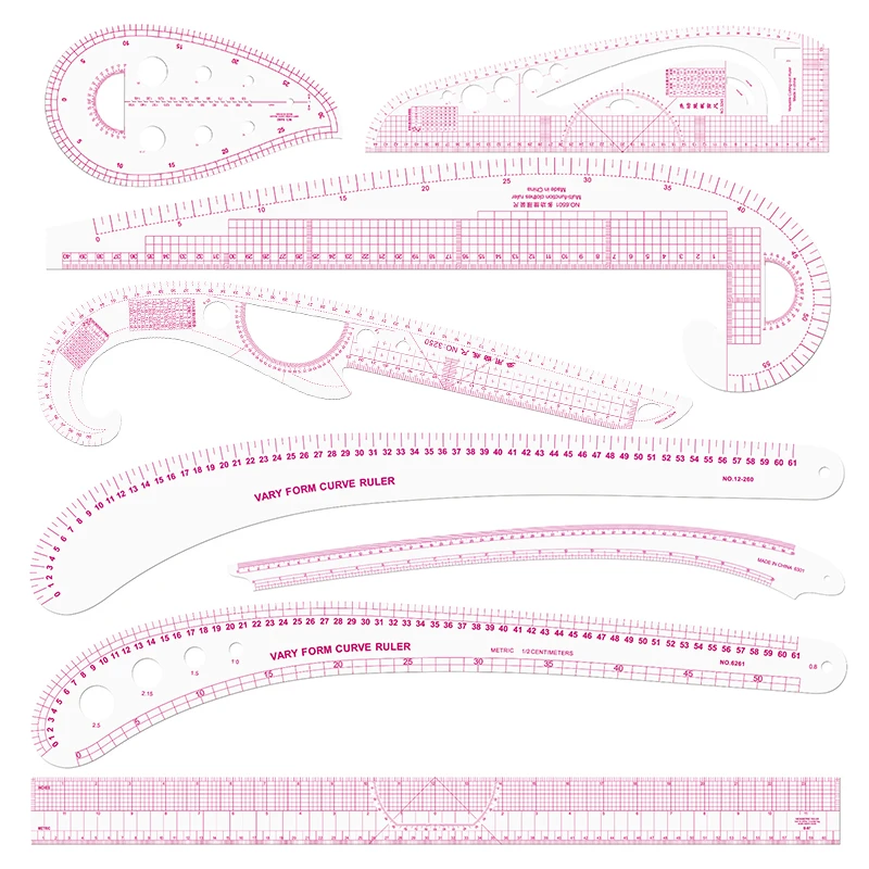 Multifunctional Sewing Tool Soft Plastic Comma-shaped Curve Ruler Shape Design Ruler French curve Curve Ruler Cutting Tool