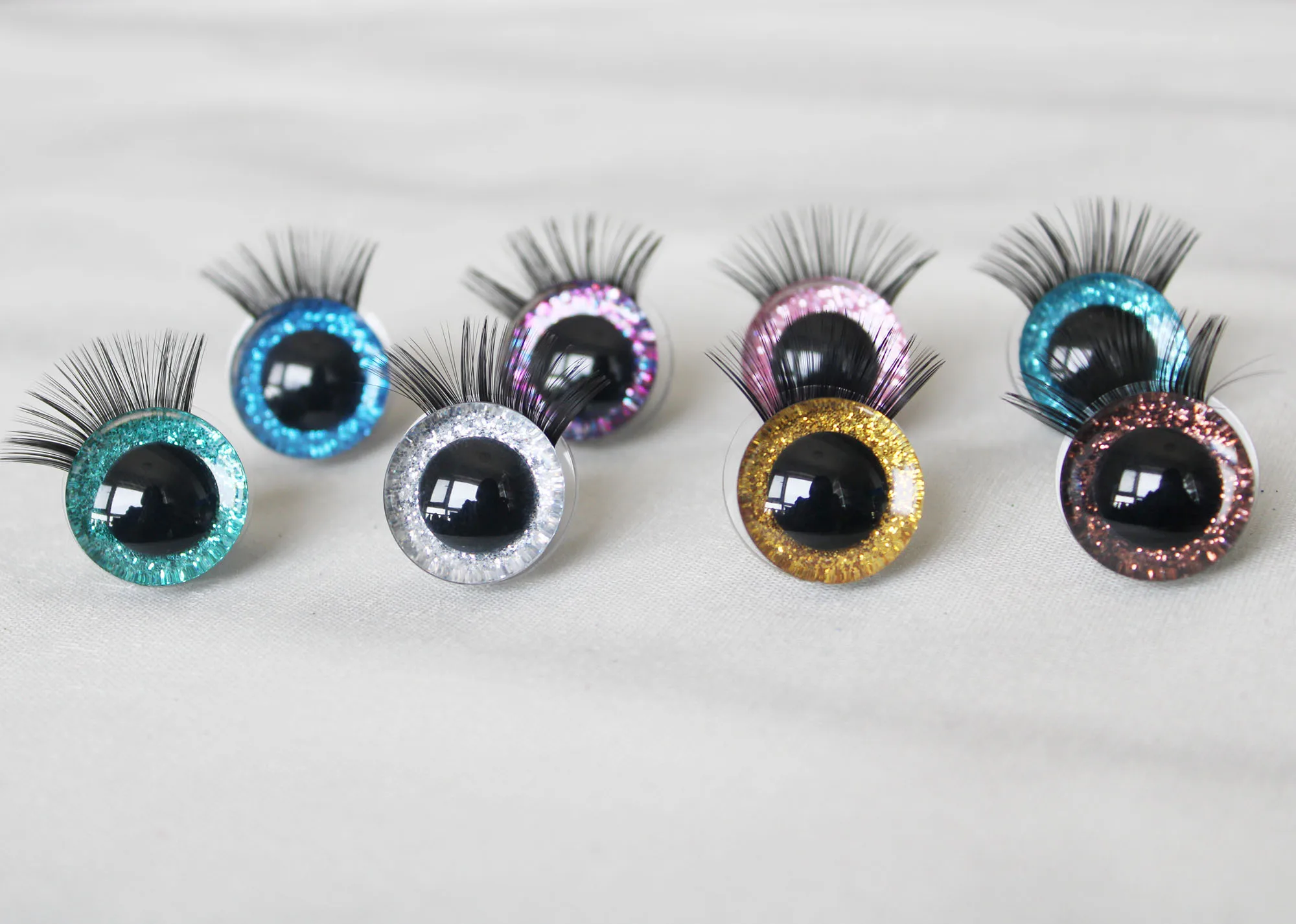100 Stück/Los 12mm 14mm 16mm 18mm 20mm 25mm 30mm Komische 3D-Glitzer-Spielzeugaugen Lustige Puppenaugen mit Unterlegscheibe für Plüsch-Bastelarbeiten -N19 – Detail 10